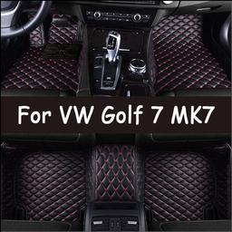 Custom Automotive Car Floor Mats For VW Golf 7 MK7 2012 2013 2014 2015 Auto Luxury Leather Men Women Car Mats Full Coverage