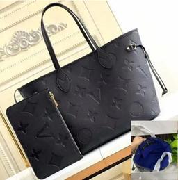Luxury designer bag 2pcs Set Women Cross body Embossed Flower Handbag Shoulder Composite Shopping Bags Lady Clutch Tote Bag Female Coin Purse MM Size